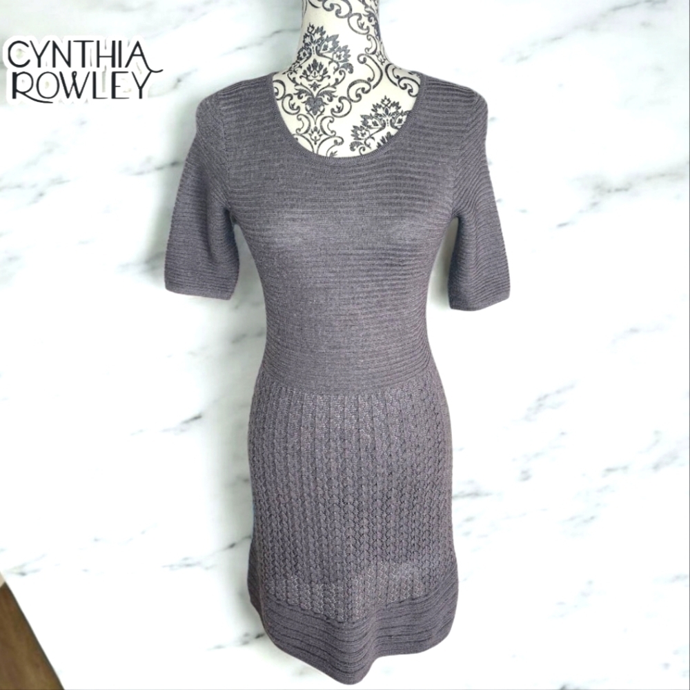 CYNTHIA ROWLEY Gray Knit Dress - XSmall